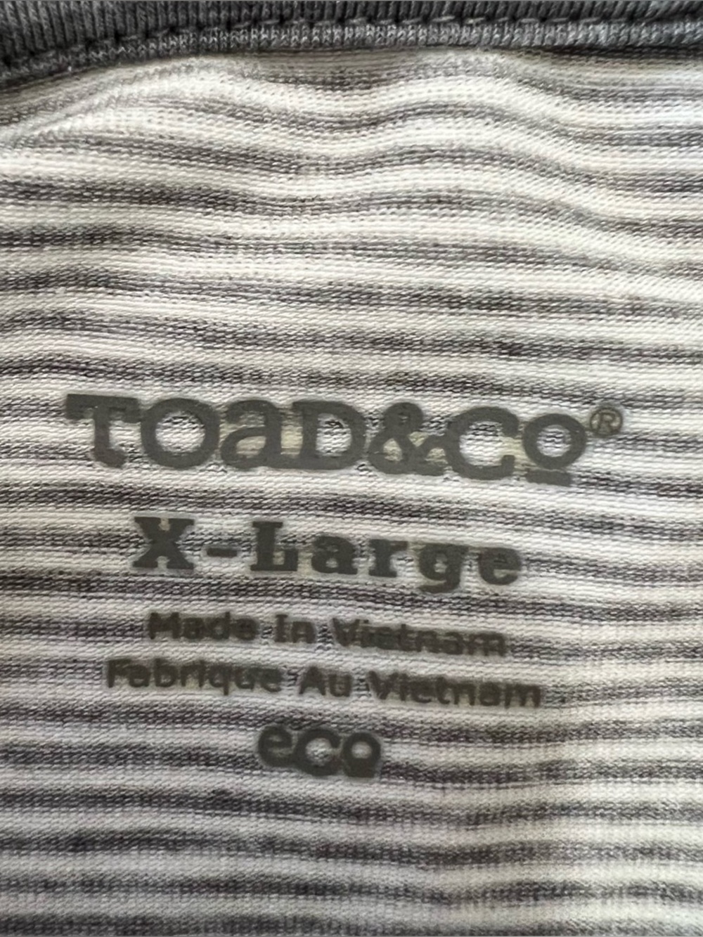 Toad & Co Swifty Tunic Tee XL Gray White Striped Long Sleeve Casual Top Eco - Picture 11 of 15